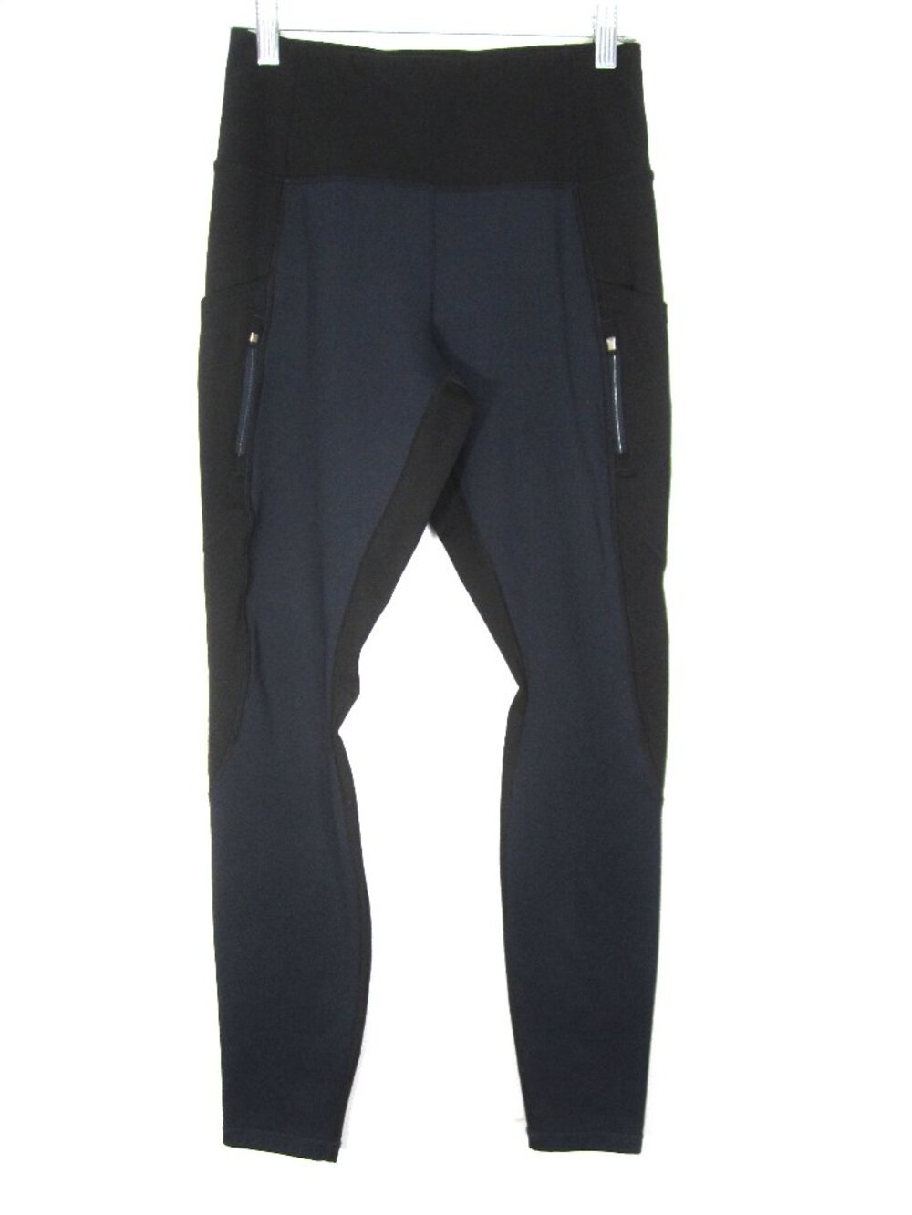 Athleta Womens Sz S High Traverse Tight Legging Pockets Navy Blue Black Stretch